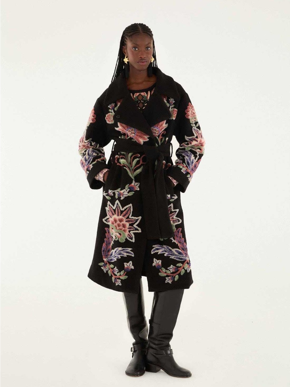 FARM Rio Marvelous Garden Embroidered Floral Fleece Coat – XS – NWT - Picture 12 of 15